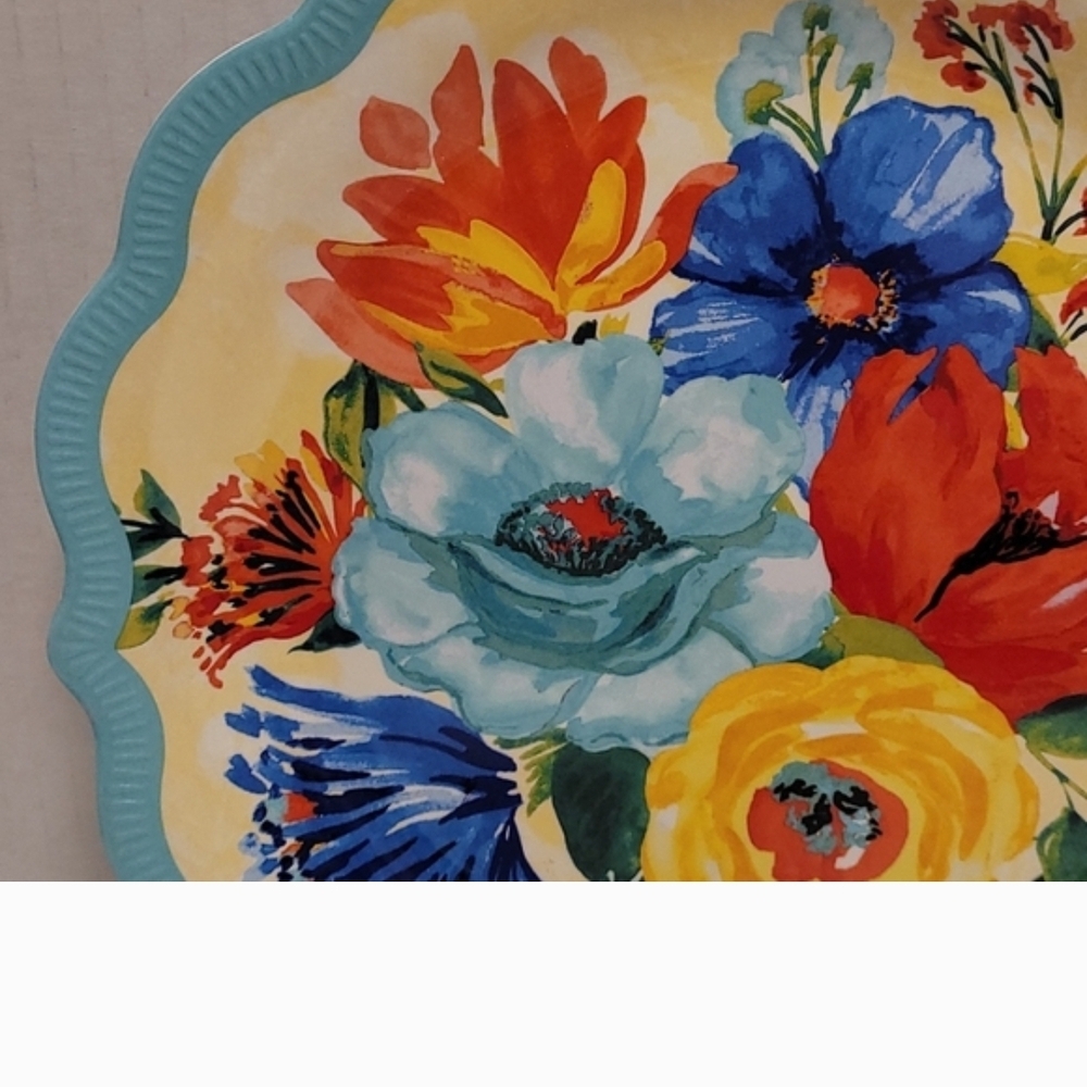 Pioneer Woman Floral Scalloped Edge Plates Set/2 - Picture 4 of 9